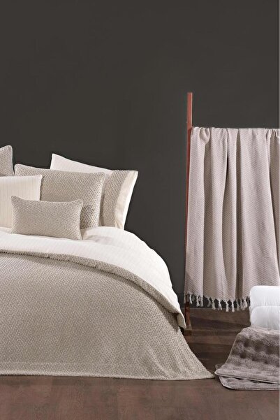 Çeyiz Diyarı Clara Luxury Comforter 13 Piece Dowry Set Beige