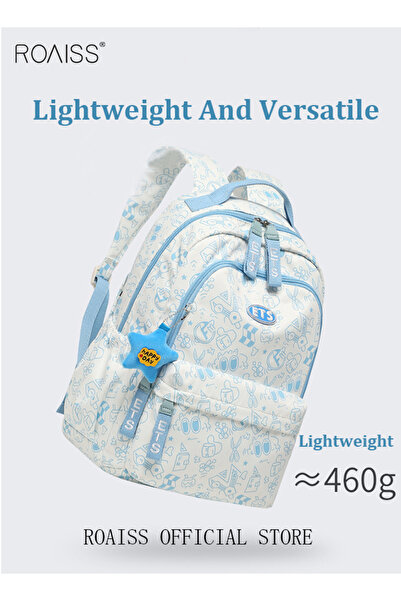 ROAISS حقيبة ظهر كبيرة السعة، مناسبة لأجهزة الكمبيوتر المحمولة حتى 14 بوصة، مزودة بأحزمة كتف عريضة وسميكة، مقاومة للماء والتآكل.