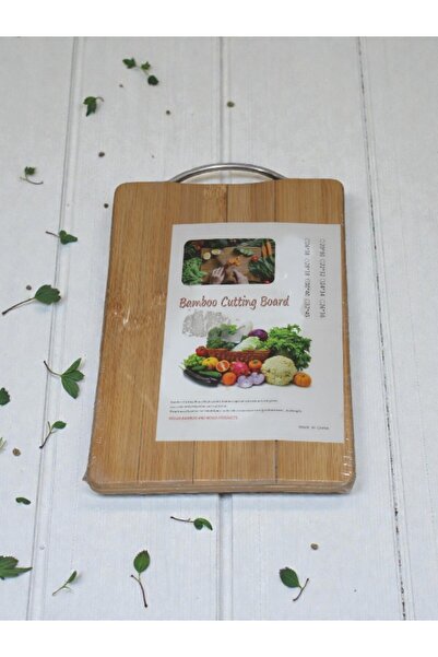 WDA لوح تقطيع من الخيزران بمقبض معدني - لوح تقطيع متين وصديق للبيئة