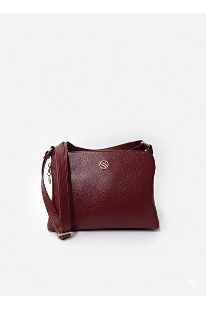 Sanmorris Women's Faux Leather Adjustable Cross Strap Shoulder Bag with 4 Compartments and Metal Zipper