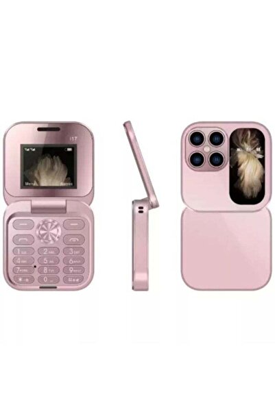 Generic Hope i17 Pro Pink Flip Phone – Dual SIM Mini Mobile with Keypad, Chic & Portable