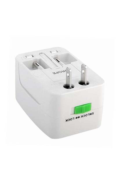 Generic Hope Universal Travel Adapter, World Travel Power Plug with 2 USB (White)
