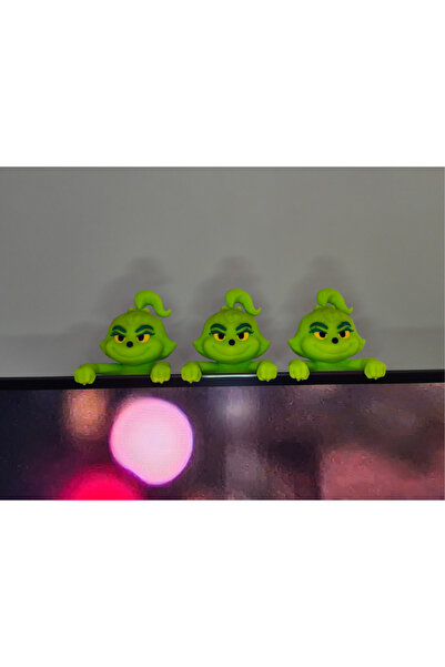 Anka Atolye Sevimli Dişi Yılbaşı Canavarı Monitör Figürü (1 Adet)- 3D Baskı F...