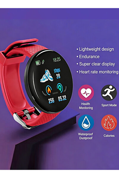 X SPRING Smart Bracelet B39K waterproof sports watch in high definition, heart rate sleep monitor, (red)