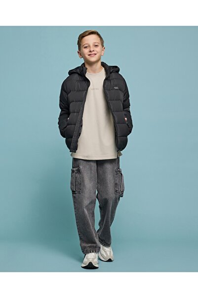 R&B سترة سادة بغطاء رأس رأس وسحاب للإغلاق