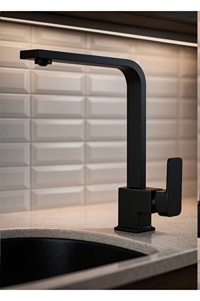 luxury faucet Black Square Spout Heavy Body Kitchen Sink Faucet