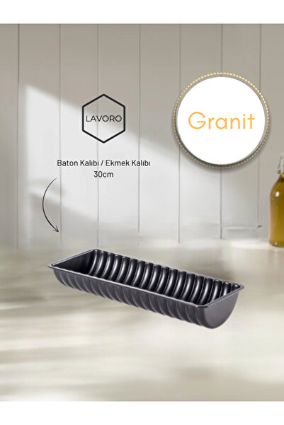 Lavoro Dilimli Baton Kek Kalıbı / Ekmek Kalıbı 30cm Granit