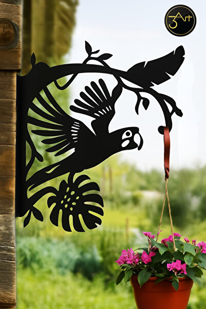 3art Metal Metal Saksı Askılığı - Duvar Tipi Dekoratif Çiçek Askısı