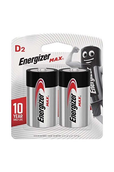 Energizer Max Alkaline D Batteries – Pack of 2 Silver/Black