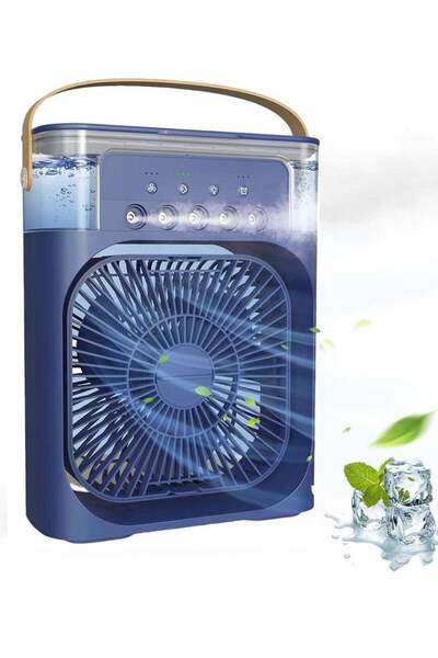 Generic Portable 3-in-1 Mist Fan: Air Cooler, Humidifier & Fan with 3 Speeds, 5 Spray Modes, 7 LED Colors (6