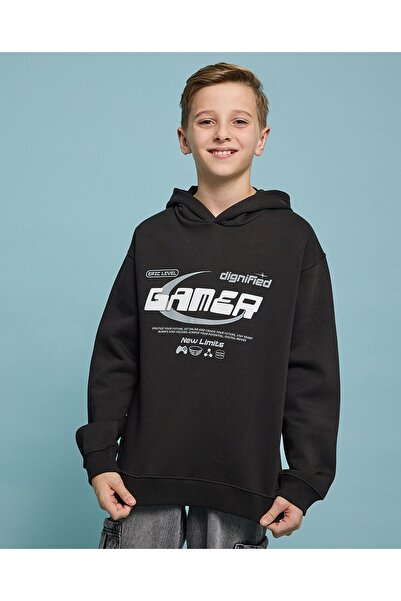 R&B هودي مطبوع بأكمام طويلة