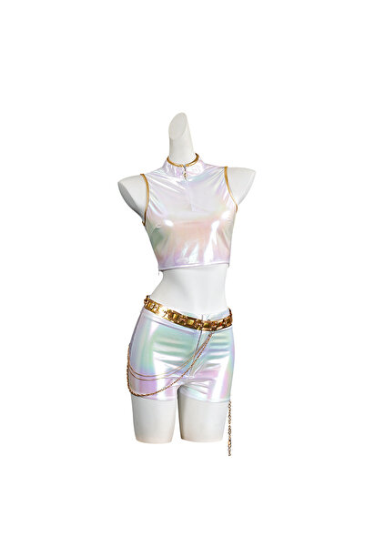 NO BRAND زي تنكري مستوحى من مسلسل صائدي الساحرات، طقم كامل لامع من لومي، مقاس...