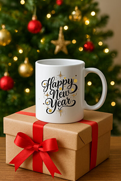 California ST Yılbaşı Konsepti Mutlu Yeni Yıllar Baskılı Kupa Bardak