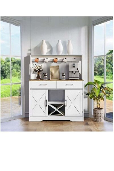 EXPERT بوفيه متعدد الأغراض وطاولة جانبية 106×40×130 سم أبيض