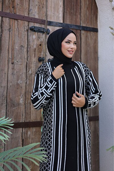 GÖMLEK GALERİSİ Kadın Tesettür Giyim Desenli Model İçi Yelekli Takım Standart...