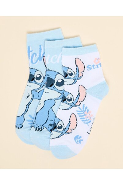 R&B 3 Pack Stitch Print Ankle Socks