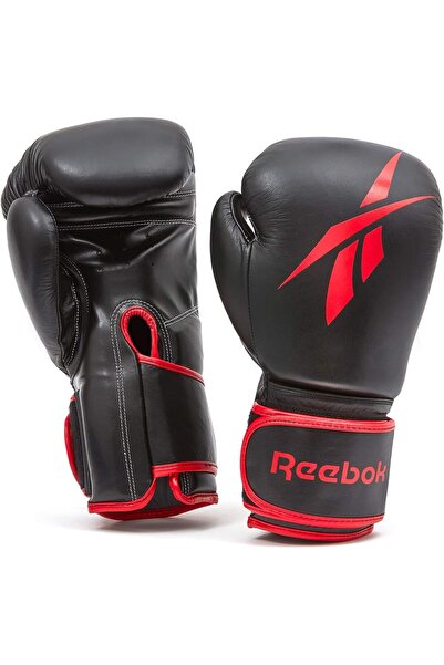 Reebok Leather Boxing Gloves - 16oz Black/Red