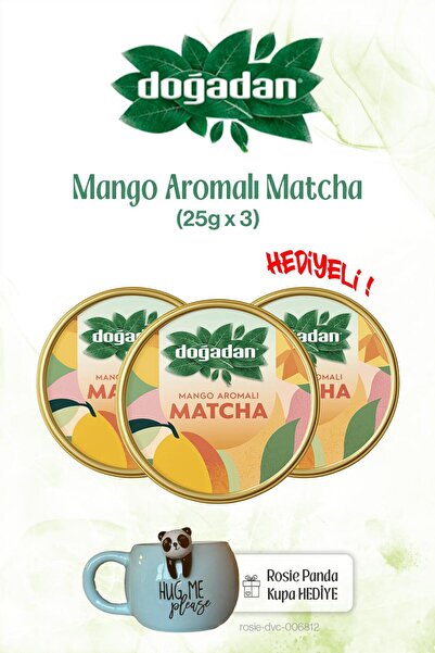 Doğadan Mangolu x3 Matcha 25gr ve Panda Kupa