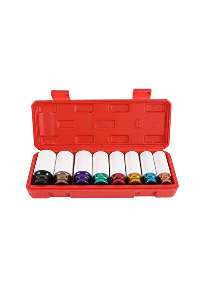 Lawazim Lug Nut Socket Set 8 Piece - CR MO Steel Metric 15-27mm Lug Remover Case