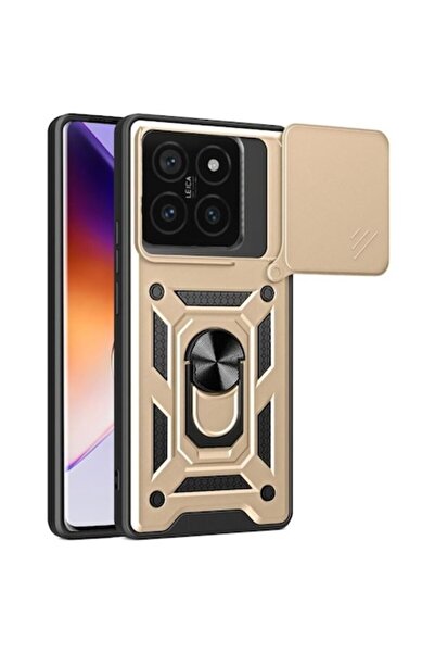 OEM Carcasă antișoc cu inel și magnet compatibilă cu Mi 14T / 14T Pro - Aurie