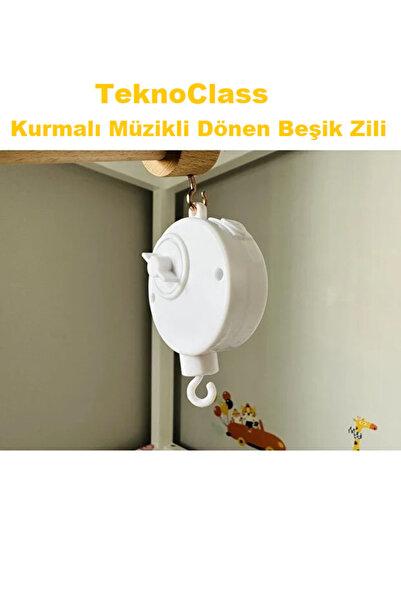 TeknoClass Müzikli Dönence Beşik Aparatı Zili Pilsiz Kurmalı Bebek