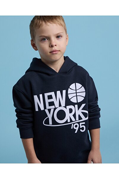 R&B Printed Hoodie With Long Sleeves