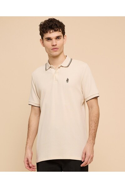 R&B Logo Embroidered Polo T-Shirt With Short Sleeves