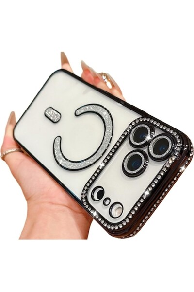 ELITE MOBILE Carcasă magnetică TPU cu sclipici diamantat, compatibilă cu iPho...