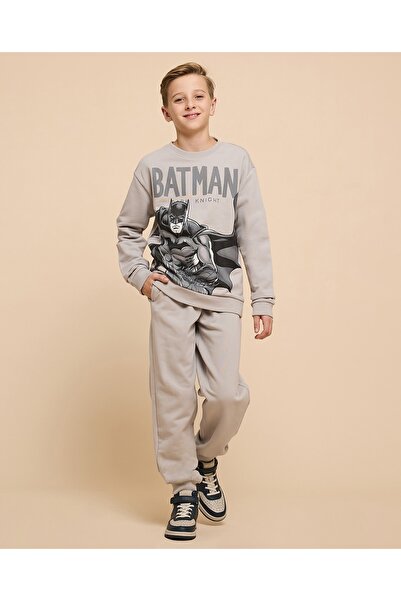R&B Boy'S Grey Batman Printed Clothing Set