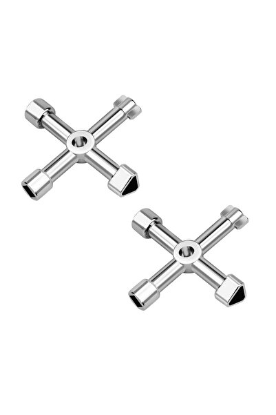 OEM Set of 2 Multifunctional cross wrench with 4 heads - 1 triangle/circular/small square/large square wrench
