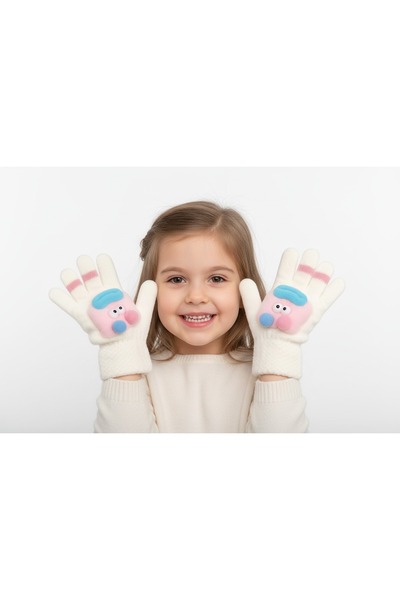 gigigiyim قفازات محبوكة للفتيات بنمط وحش الكوكيز