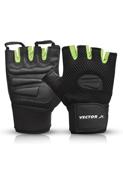 Vector X VX-500 Fingerless Gym Gloves – Large, Black