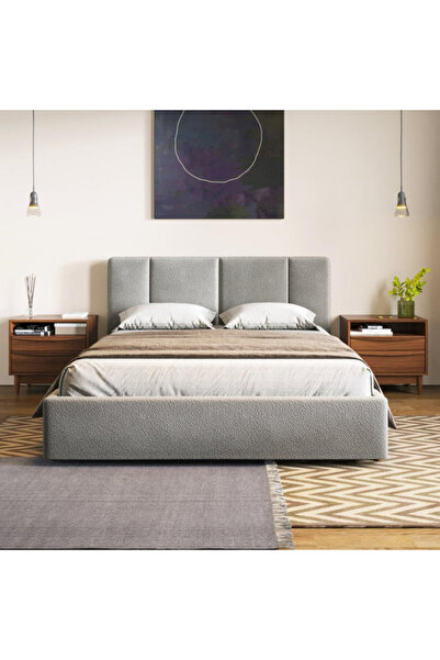 Abdo1996 Patin Bouclé Bed - Gray