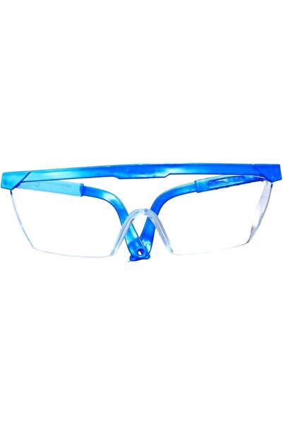 Generic Safety Glasses, Blue Frame, Clear Lens, Adjustable Protective Eyewear