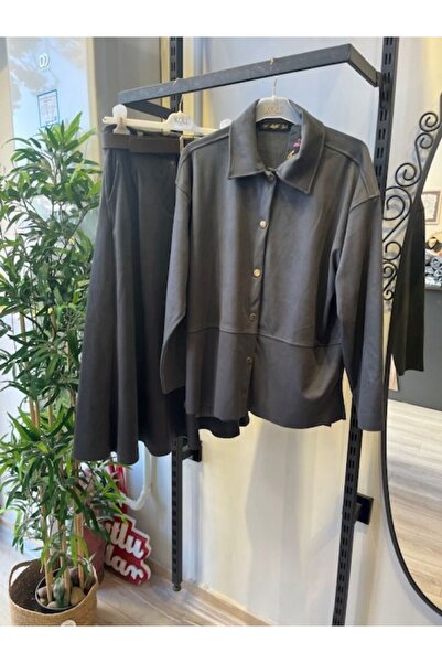 BEBE PLUS Women's Suede Suit