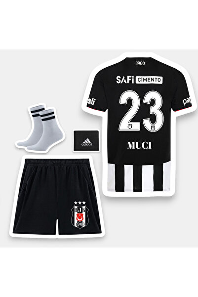 Quaxram MUCI 23 bêşiktâş 25/26 ÇOÇUK FUTBOL FORMASI ÇUBUKLU 4LÜ SET