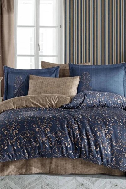 Hobby Gris Cotton Satin Double Duvet Cover Set Gold