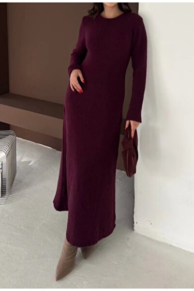 Vaniza فستان تريكو طويل بتفاصيل مريحة عند الخصر