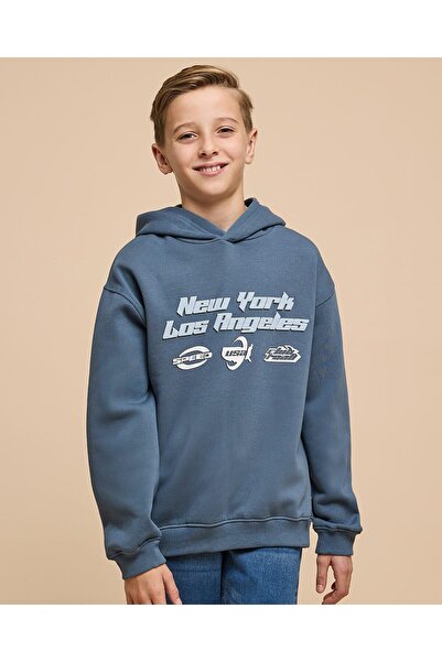 R&B Printed Hoodie With Long Sleeves