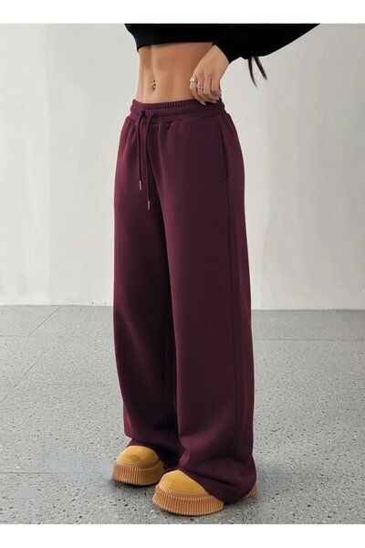 JANES Γυναικείο παντελόνι με ψηλόμεσο ελαστικό κορδόνι με φαρδιά κοπή και βαθ...