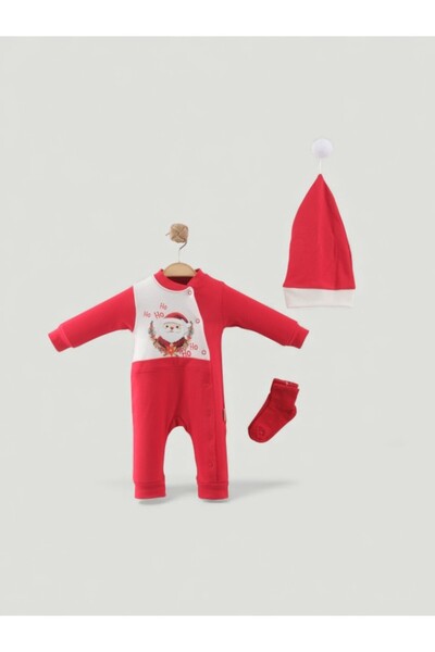 damdamin طقم بدلة أطفال من القطن 100% بتصميم سانتا كلوز لعيد الميلاد مع قبعة ...