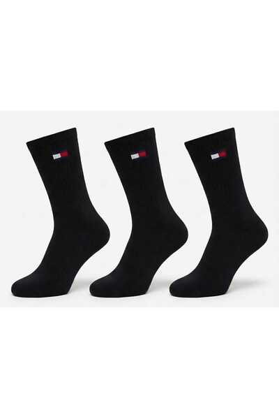 Tommy Hilfiger Unisex long ribbed socks set, 3 pairs, Black, One Size