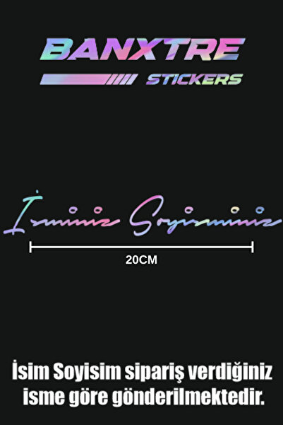 Banxtre Motosiklet ve Araba için İmzalı İsim Soyisim Sticker (20CM) (Sipariş ...