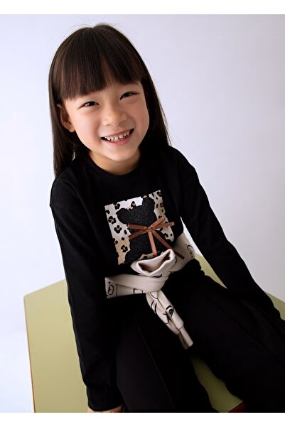 MAYORAL Kız Çocuk Uzun Kollu Tişört Siyah 4010