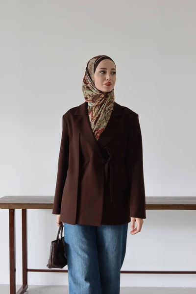 modatavil Yandan Bağlamalı Tesettür Dabıl Ceket