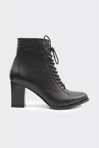 derinet Hakiki Deri Topuklu Kadın Bot