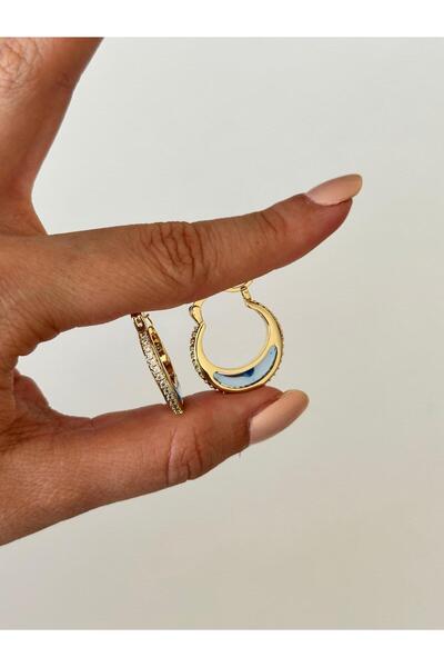 Charmist 14K Çelik Üzeri Altın Kaplama Zirkon Taşlı Küpe