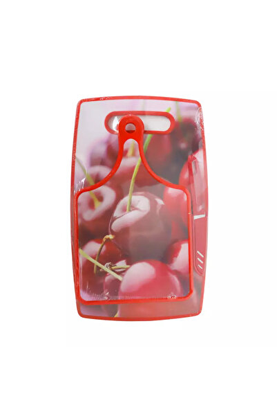 Kovar Plastic Printed Cutting Board With One Small Paddle Cutting Board And Knife For Kitchen- Red