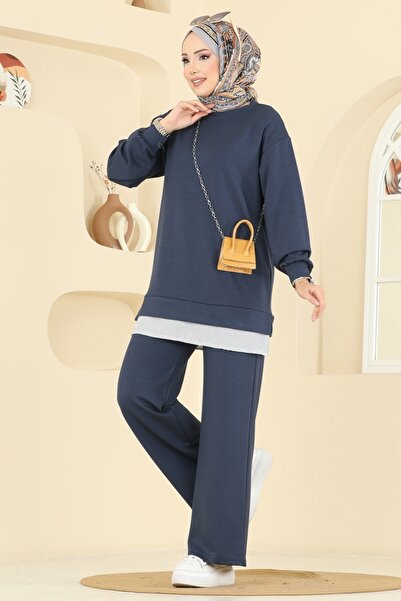 ModaMerve Çizgi Detaylı Modal Takım 3246HBS856-MS Antrasit