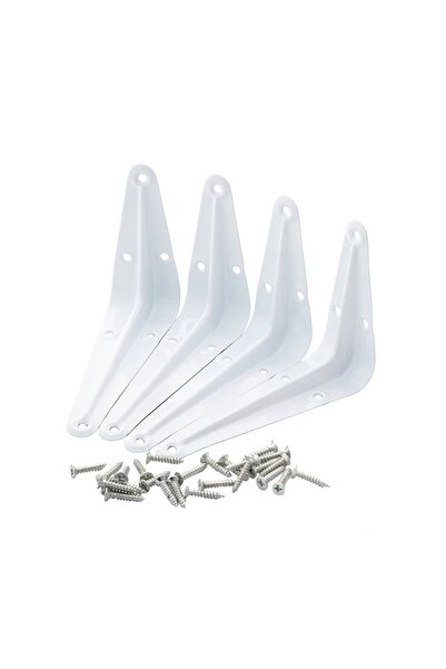 Lawazim Right Angle Shelf Bracket Set 3x4 Inch 4 Piece - Heavy Duty L Bracket